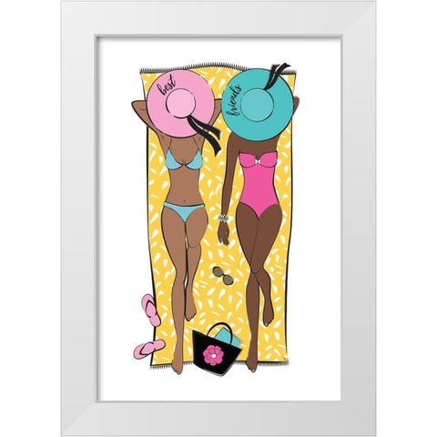 Summer Girls I White Modern Wood Framed Art Print by Pavlova, Martina