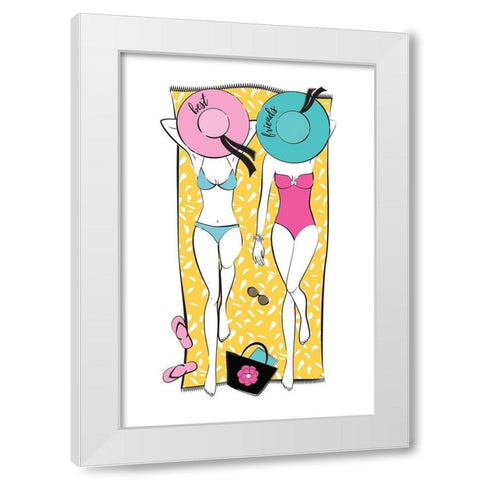 Summer Girls II White Modern Wood Framed Art Print by Pavlova, Martina