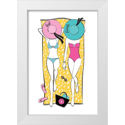 Summer Girls II White Modern Wood Framed Art Print by Pavlova, Martina