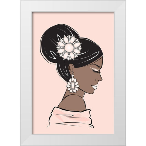 Geisha I White Modern Wood Framed Art Print by Pavlova, Martina