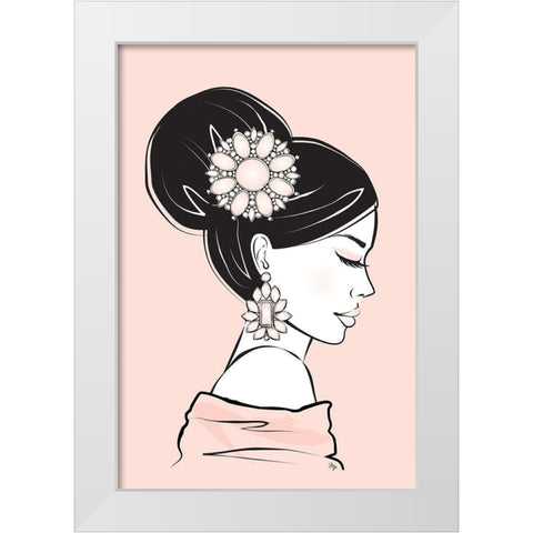 Geisha II White Modern Wood Framed Art Print by Pavlova, Martina