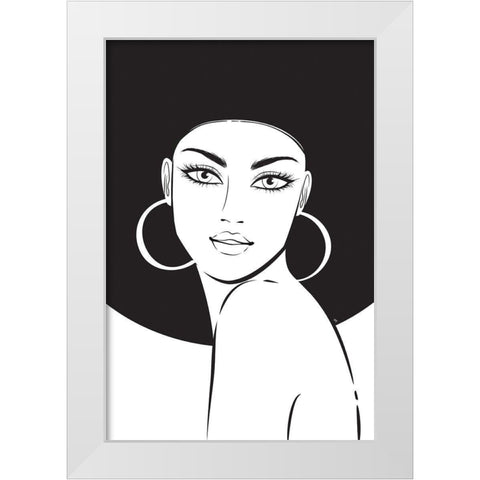 Hat Girl I White Modern Wood Framed Art Print by Pavlova, Martina
