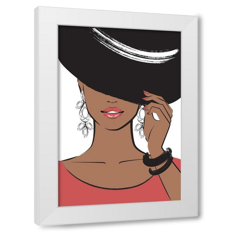 Hat Girl II White Modern Wood Framed Art Print by Pavlova, Martina