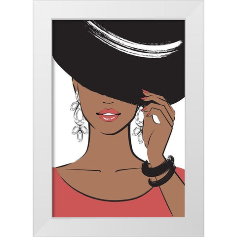 Hat Girl II White Modern Wood Framed Art Print by Pavlova, Martina