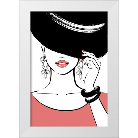 Hat Girl III White Modern Wood Framed Art Print by Pavlova, Martina
