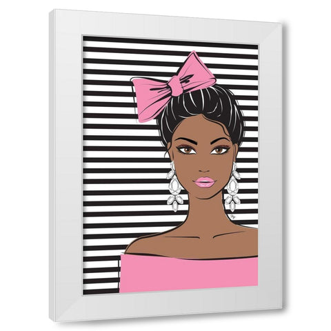 Bow Girl I White Modern Wood Framed Art Print by Pavlova, Martina