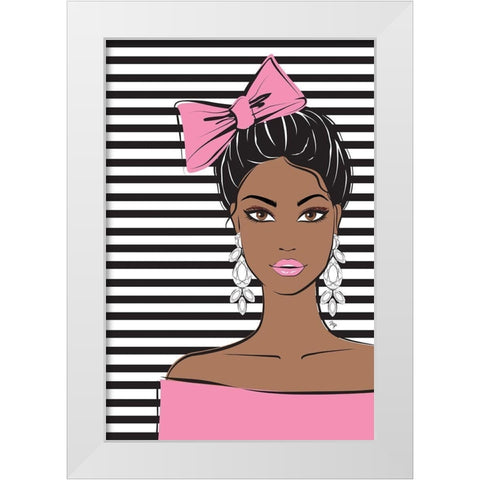 Bow Girl I White Modern Wood Framed Art Print by Pavlova, Martina