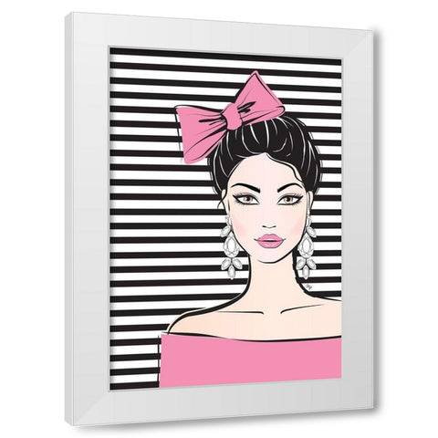 Bow Girl II White Modern Wood Framed Art Print by Pavlova, Martina