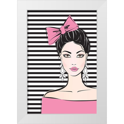 Bow Girl II White Modern Wood Framed Art Print by Pavlova, Martina