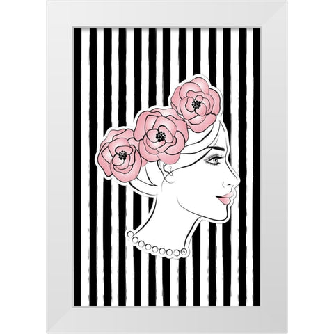 Flower Crown White Modern Wood Framed Art Print by Pavlova, Martina