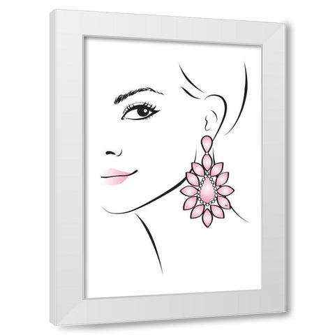 Earring II White Modern Wood Framed Art Print by Pavlova, Martina