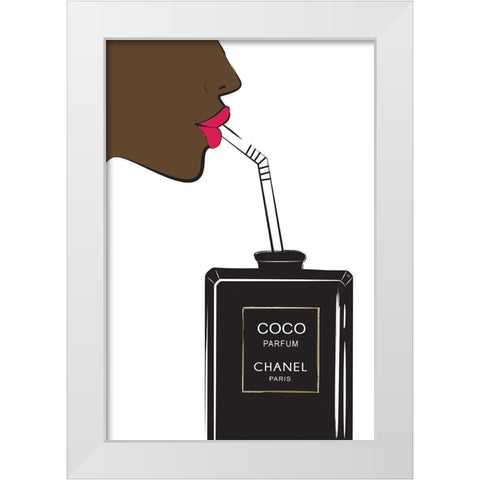 Perfume Drink White Modern Wood Framed Art Print by Pavlova, Martina