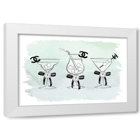 Drinks White Modern Wood Framed Art Print by Pavlova, Martina
