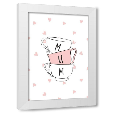 Mum Cups White Modern Wood Framed Art Print by Pavlova, Martina