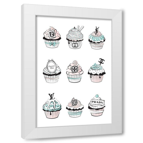 Cupcakes II White Modern Wood Framed Art Print by Pavlova, Martina