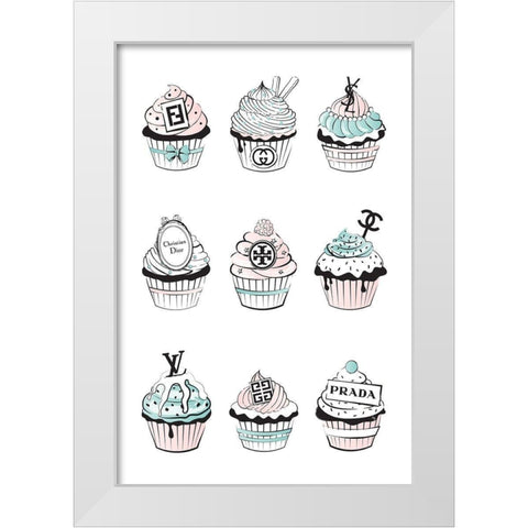 Cupcakes II White Modern Wood Framed Art Print by Pavlova, Martina