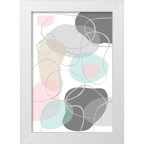 Pastel Stones I White Modern Wood Framed Art Print by Pavlova, Martina