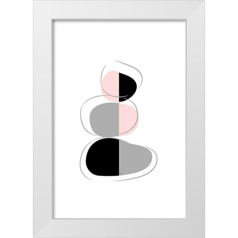 Stones I White Modern Wood Framed Art Print by Pavlova, Martina