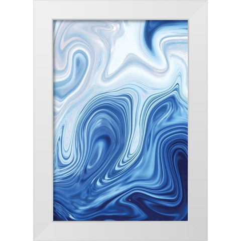 Blue Marble White Modern Wood Framed Art Print by Pavlova, Martina