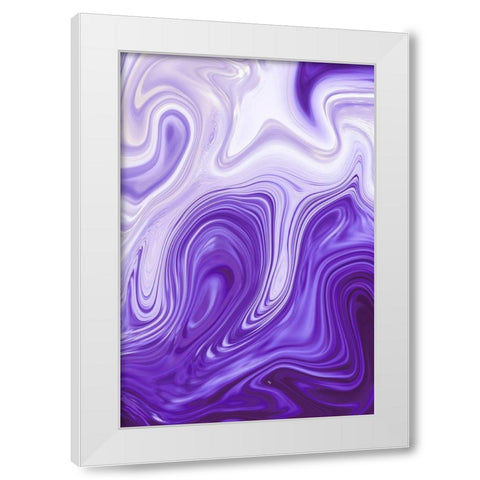 Purple Marble White Modern Wood Framed Art Print by Pavlova, Martina