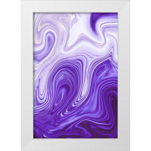 Purple Marble White Modern Wood Framed Art Print by Pavlova, Martina