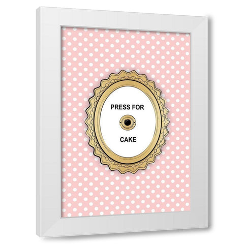 Press 4 Cake White Modern Wood Framed Art Print by Pavlova, Martina