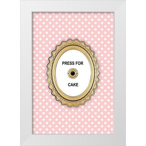 Press 4 Cake White Modern Wood Framed Art Print by Pavlova, Martina