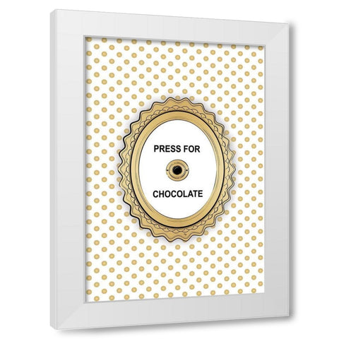 Press 4 Chocolate White Modern Wood Framed Art Print by Pavlova, Martina