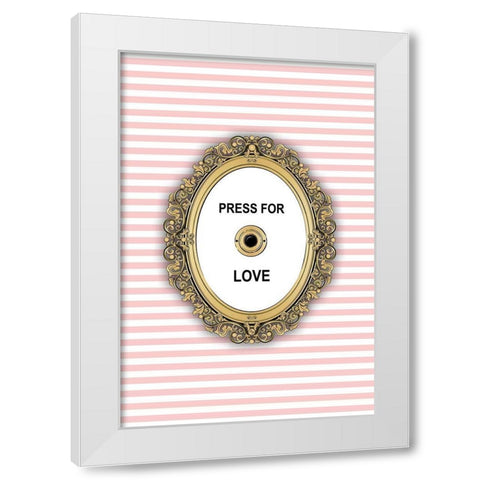 Love Button White Modern Wood Framed Art Print by Pavlova, Martina