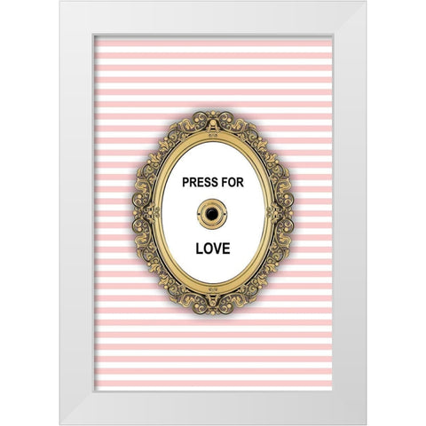 Love Button White Modern Wood Framed Art Print by Pavlova, Martina