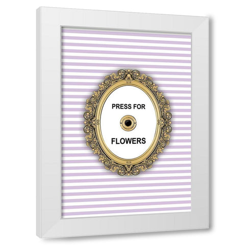 Flowers Button White Modern Wood Framed Art Print by Pavlova, Martina