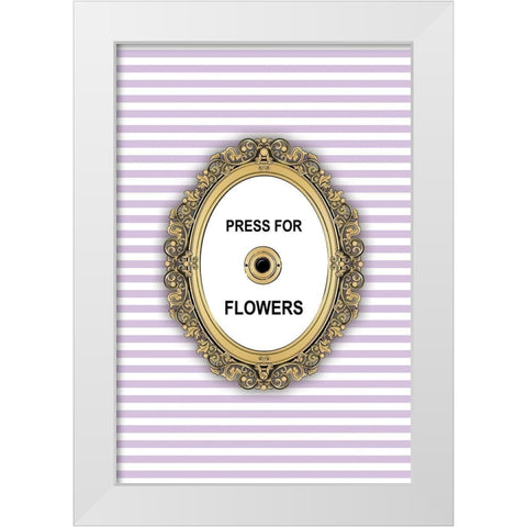 Flowers Button White Modern Wood Framed Art Print by Pavlova, Martina