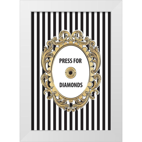 Diamonds Button White Modern Wood Framed Art Print by Pavlova, Martina