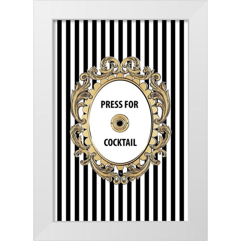 Cocktail Button White Modern Wood Framed Art Print by Pavlova, Martina