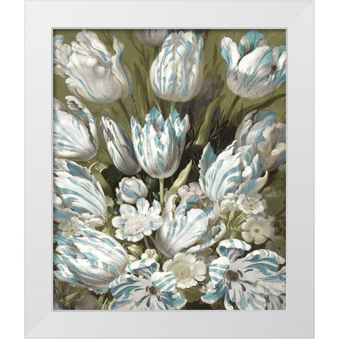 Tulip Bouquet in Aqua White Modern Wood Framed Art Print by McQueen, Angela