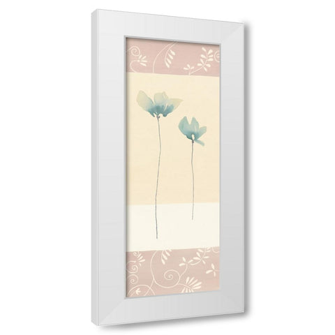 Fleurs bleues et ornements I White Modern Wood Framed Art Print by Blondel, Marianne