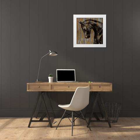 Horse I White Modern Wood Framed Art Print by Rose, Martin