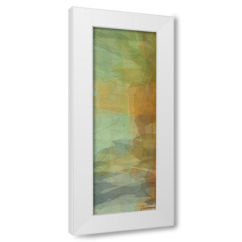 Passages Tryptic Left White Modern Wood Framed Art Print by Tienhaara, Michael