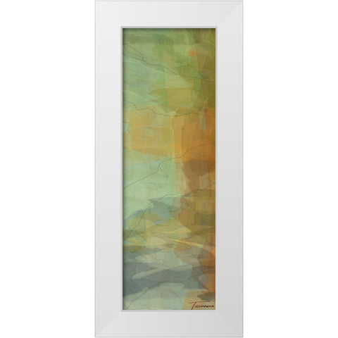 Passages Tryptic Left White Modern Wood Framed Art Print by Tienhaara, Michael