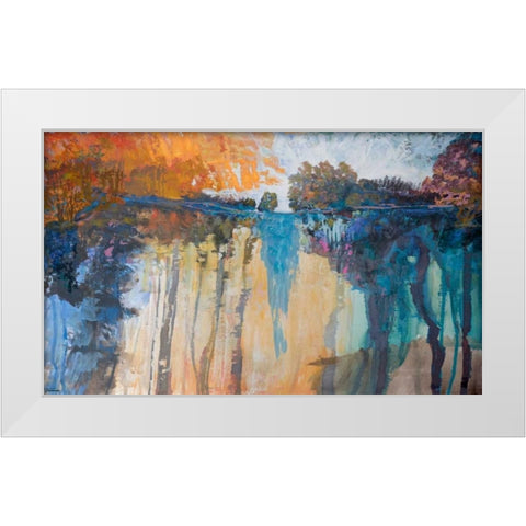 Cascading Memories IV White Modern Wood Framed Art Print by Tienhaara, Michael