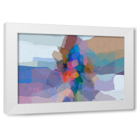Cascading hues I White Modern Wood Framed Art Print by Tienhaara, Michael