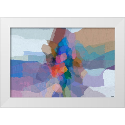 Cascading hues I White Modern Wood Framed Art Print by Tienhaara, Michael