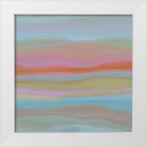 Contours V White Modern Wood Framed Art Print by Tienhaara, Michael