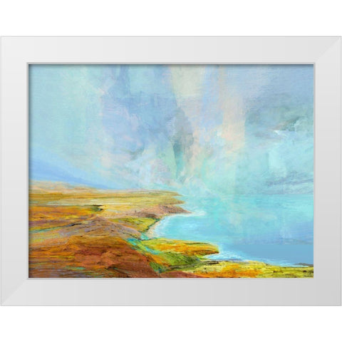 Ocean Cliffs White Modern Wood Framed Art Print by Tienhaara, Michael