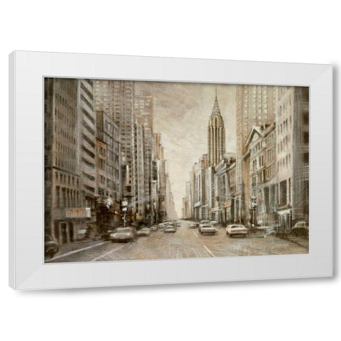 To the Chrysler Building White Modern Wood Framed Art Print by Daniels, Matthew