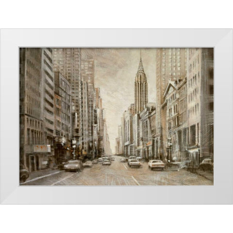 To the Chrysler Building White Modern Wood Framed Art Print by Daniels, Matthew