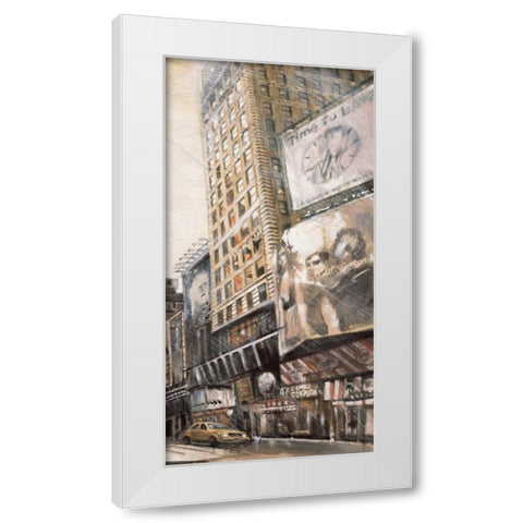 Times Square III White Modern Wood Framed Art Print by Daniels, Matthew