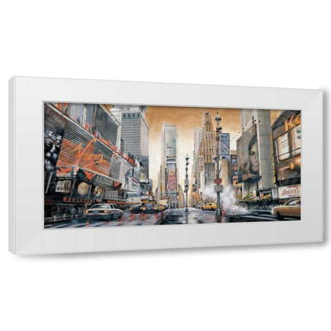 Crossroads - Times Square White Modern Wood Framed Art Print by Daniels, Matthew