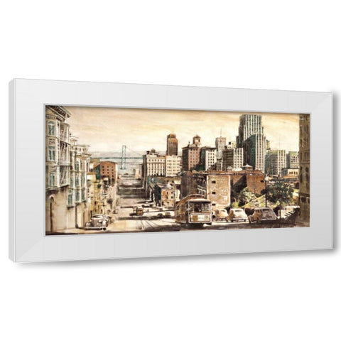 San Francisco View to Bay Bridge White Modern Wood Framed Art Print by Daniels, Matthew