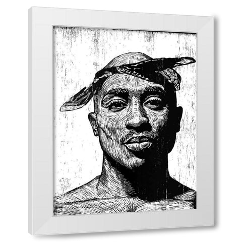 Tupac White Modern Wood Framed Art Print by Shigley, Neil
